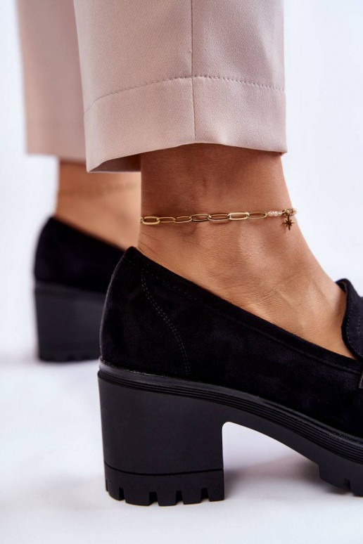 Women's Suede High Heels Black Sanya