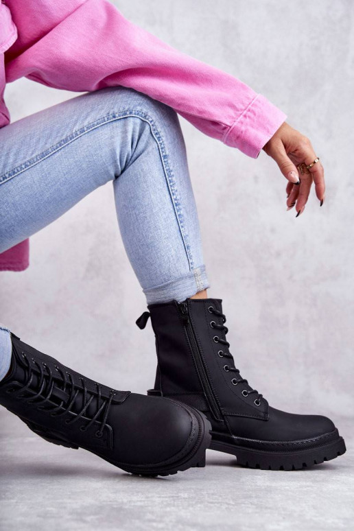 Women's Warm Boots With Zipper Black...