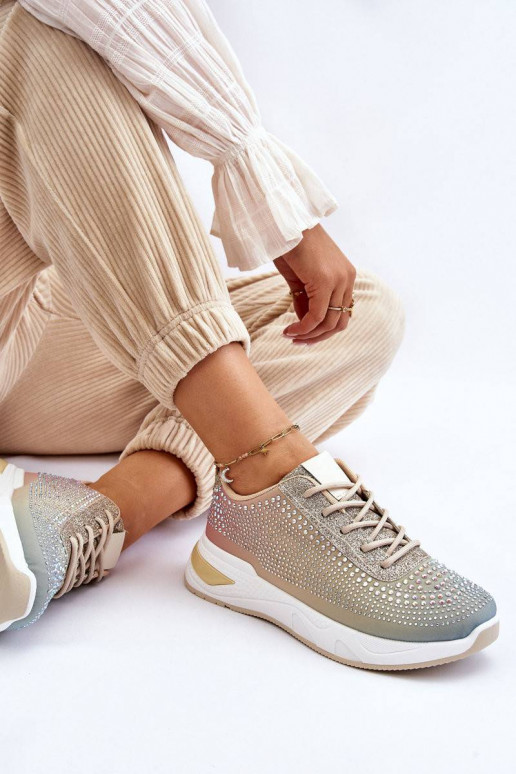 Women's Sneakers With Zircons...