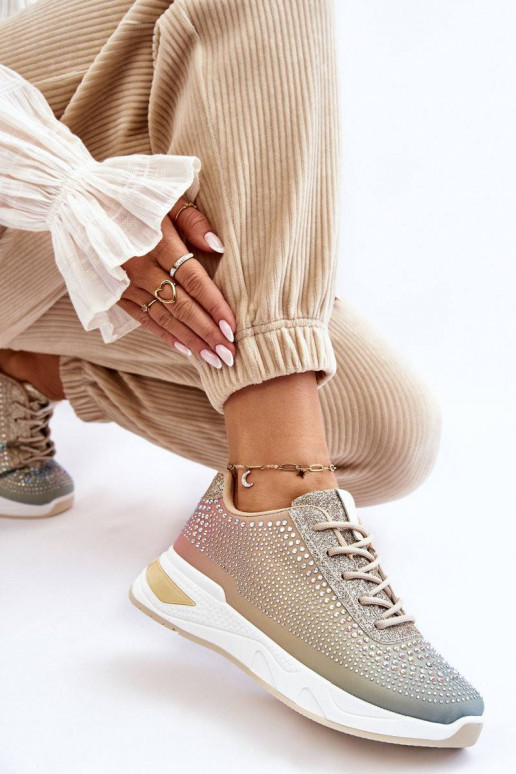 Women's Sneakers With Zircons...
