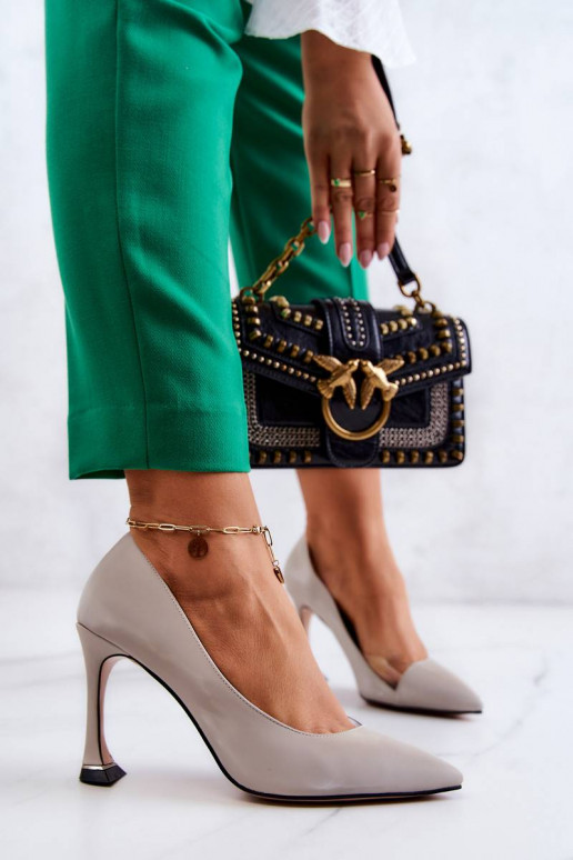 Fashionable Leather Stilettos Light...