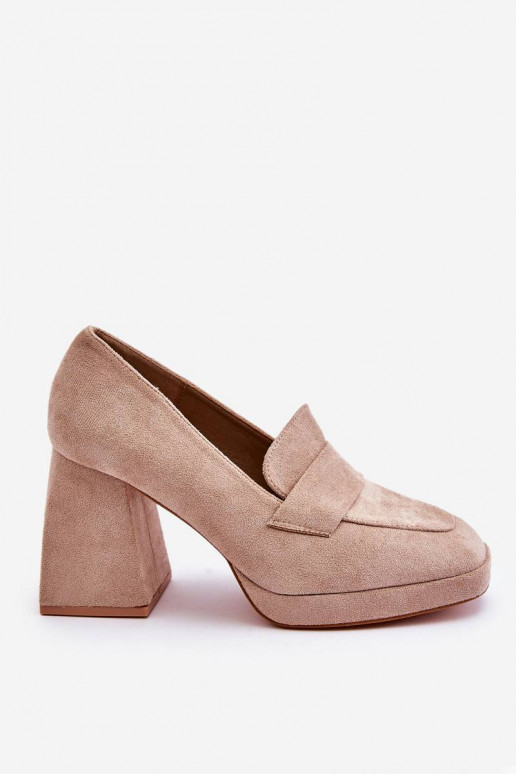 Suede Pumps On A Chunky Heel And...