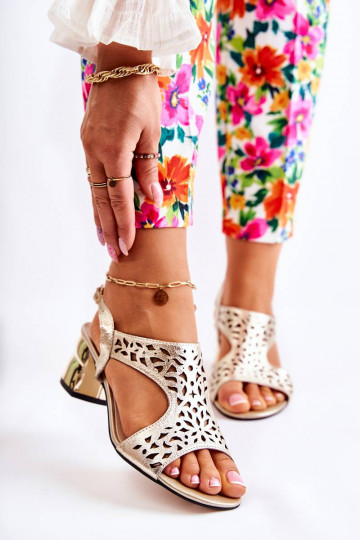 Leather Openwork Sandals On...