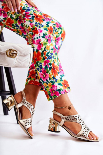 Leather Openwork Sandals On... 2