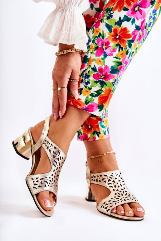 Leather Openwork Sandals On High...