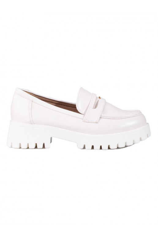 White color loafersy with platform...