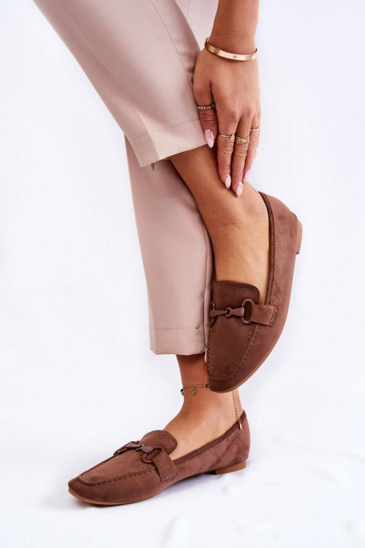 Suede loafers with decoration Brown...