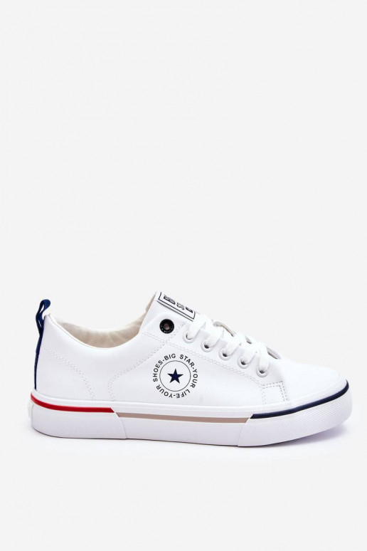 Men's Leather Sneakers Big Star White