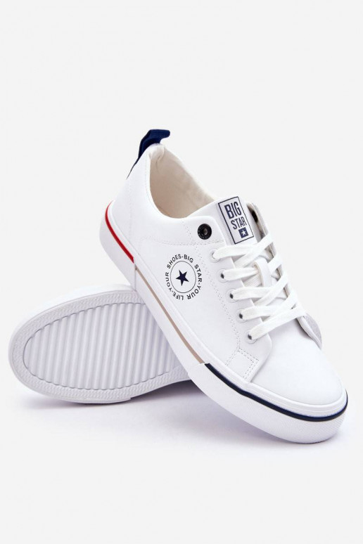 Men's Leather Sneakers Big Star White