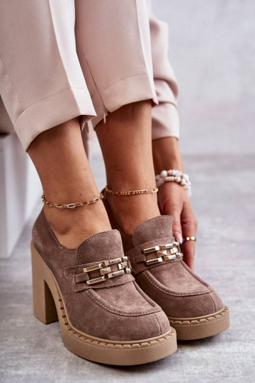 Suede shoes on a massive...