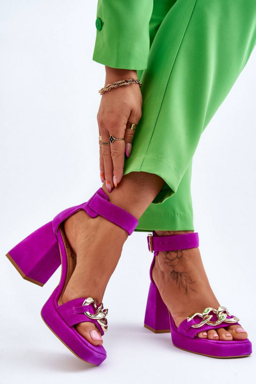 Women's Suede Sandals With Massive...