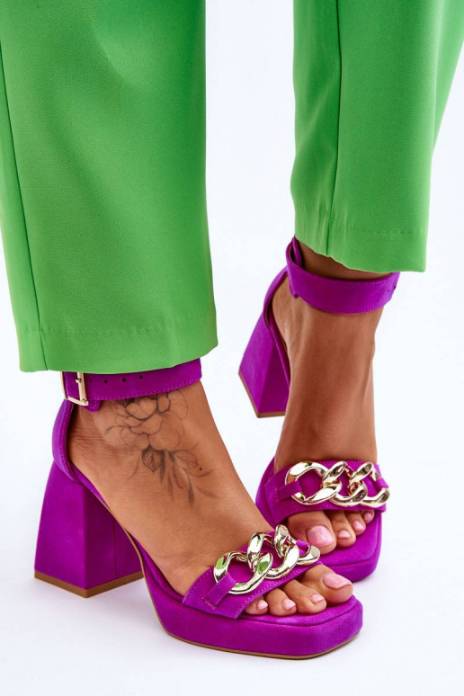 Women's Suede Sandals With Massive...