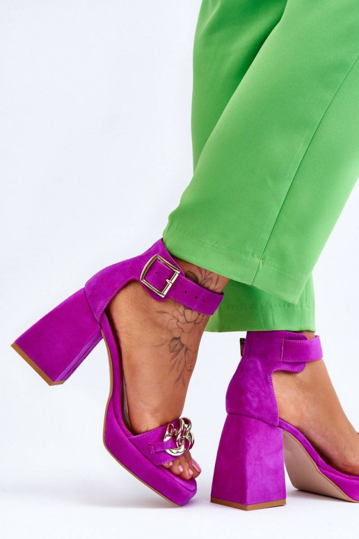 Women's Suede Sandals With Massive...