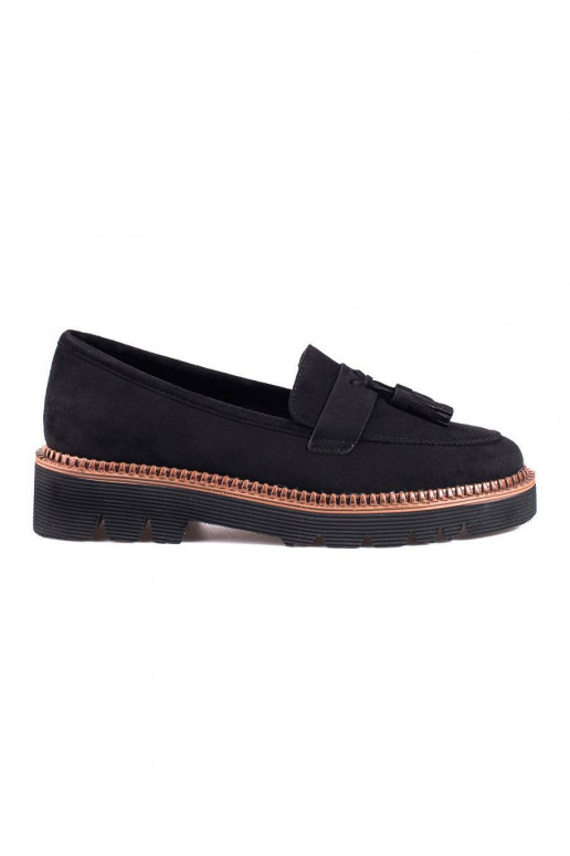 Suede Women's moccasins Vinceza black