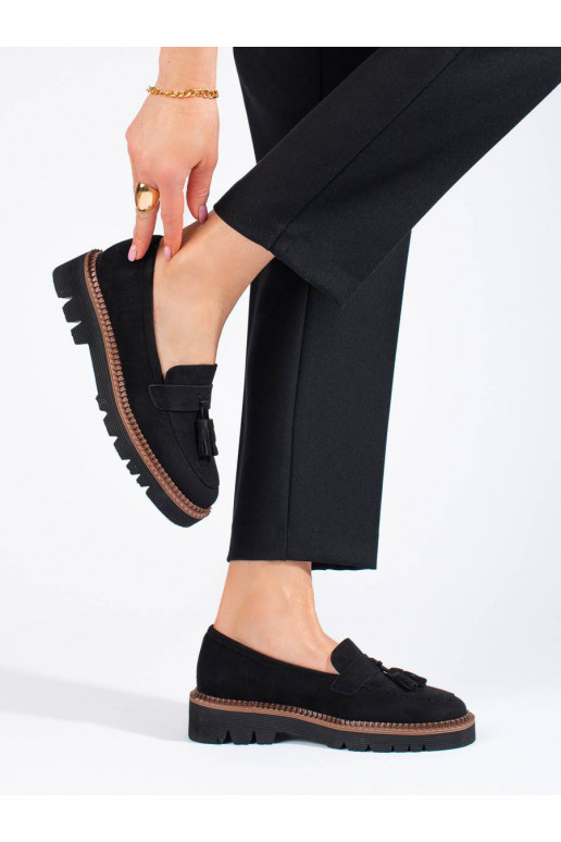 Suede Women's moccasins Vinceza black