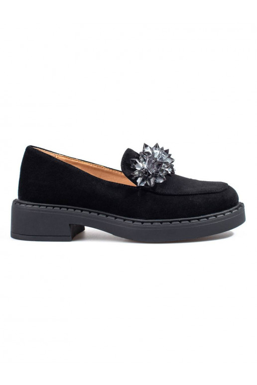 Suede Women's moccasins Potocki black