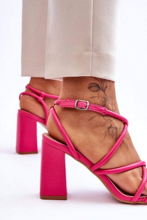 Classic Sandals On High Heel Fuchsia...