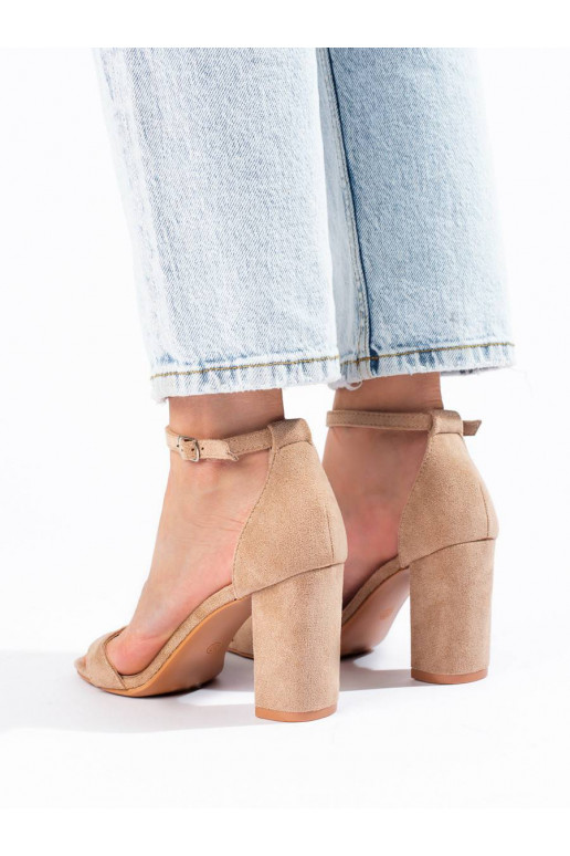 Suede sandals on the heel Shelovet beige