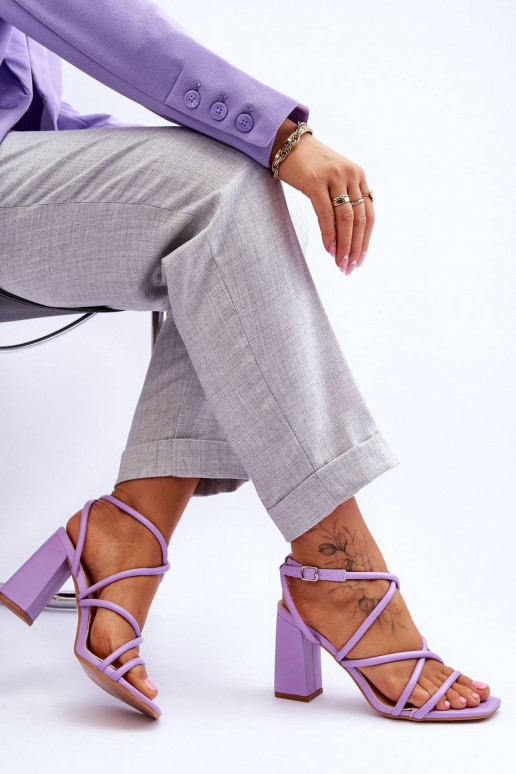 Classic Sandals On High Heel Violet...