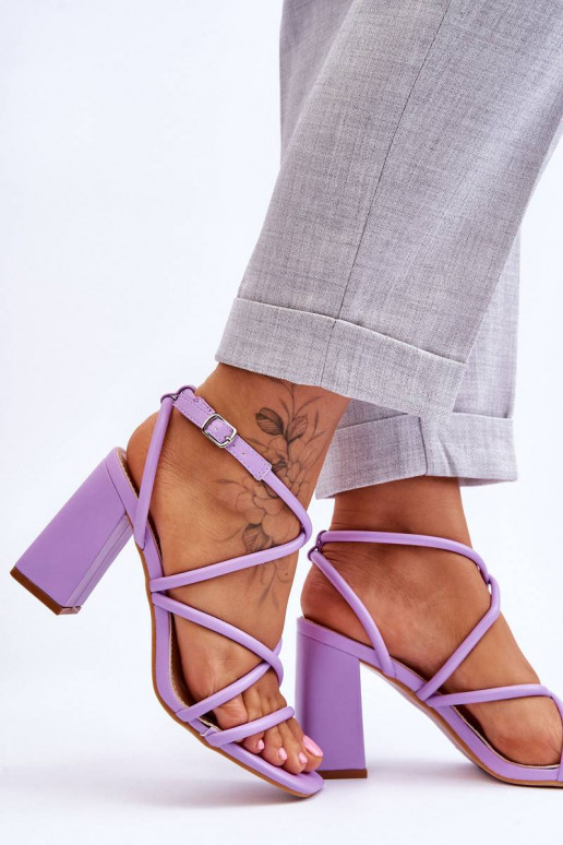 Classic Sandals On High Heel Violet...