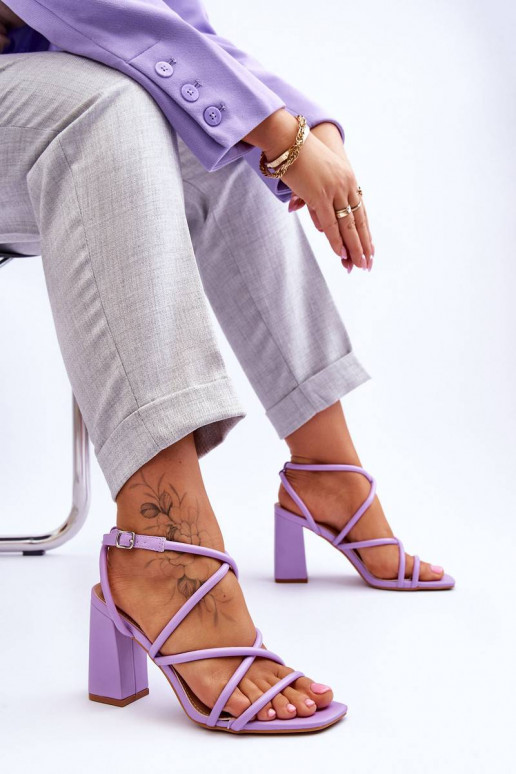 Classic Sandals On High Heel Violet...