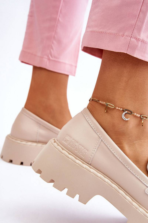 Women's Loafers Leather Shoes Big...