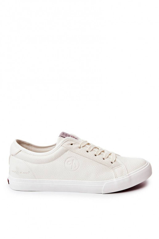 Men's Leather Sneakers Cross Jeans White