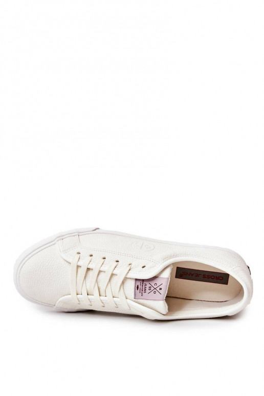 Men's Leather Sneakers Cross Jeans White