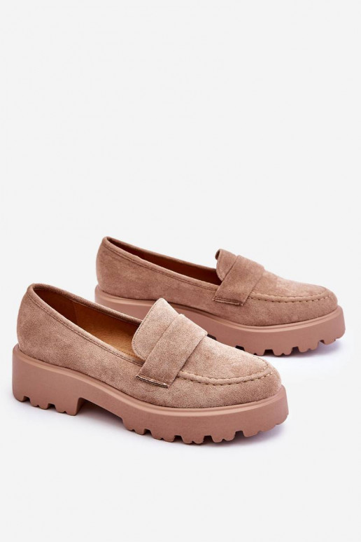 Classic Suede Loafers Loafers Beige...