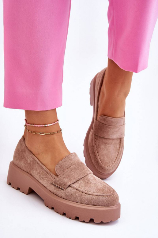 Classic Suede Loafers Loafers Beige...