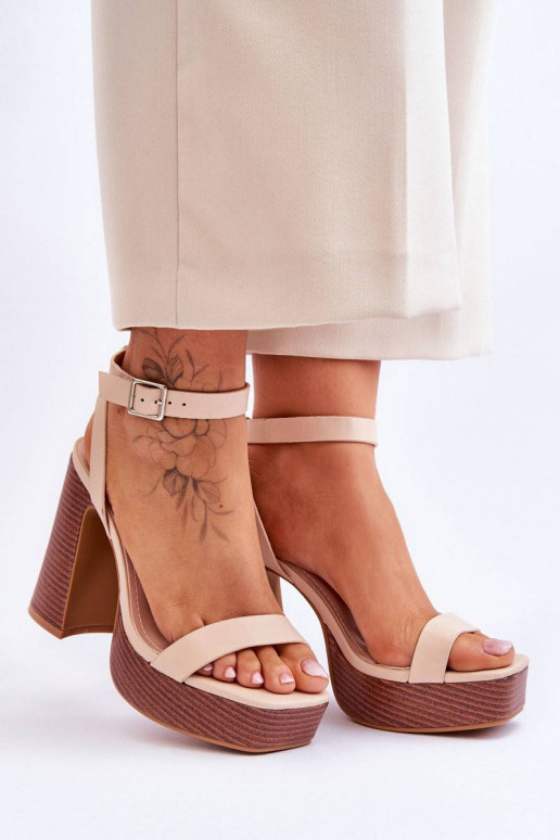 Leather Sandals On A Chunky Platform...