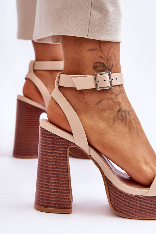 Leather Sandals On A Chunky Platform...