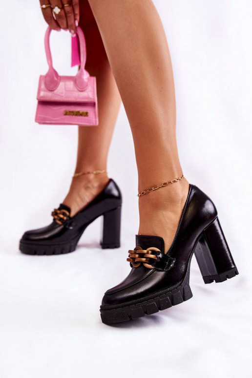 Leather Pumps On The Platform And A...