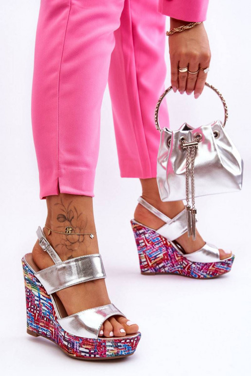 Women's Wedge Sandals Silver Calderia