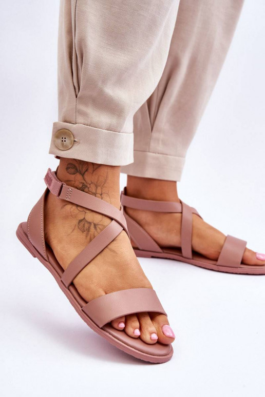 Leather Ankle Sandals Big Star Nude