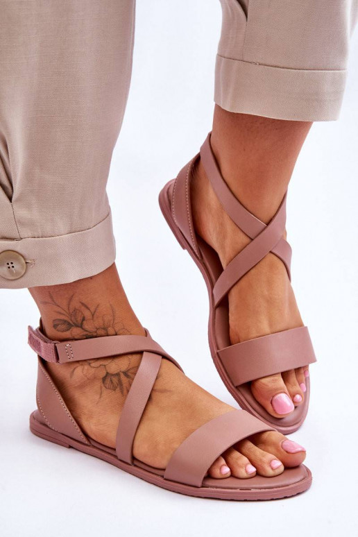 Leather Ankle Sandals Big Star Nude