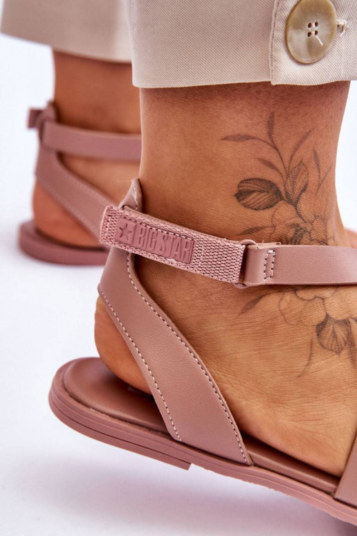 Leather Ankle Sandals Big Star Nude