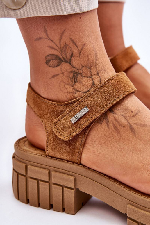 Women's Suede Sandals Big Star Camels