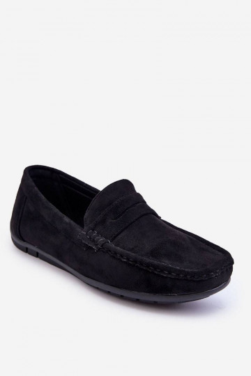 Men's Suede Loafers Black...