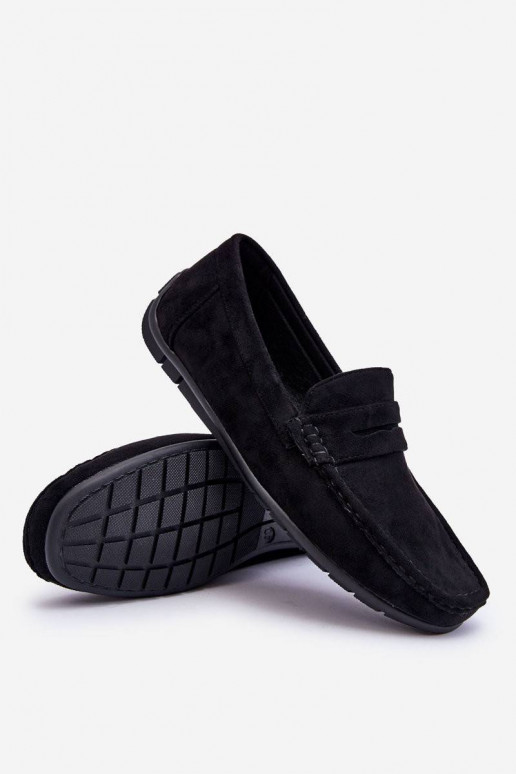 Men's Suede Loafers Black Wesley