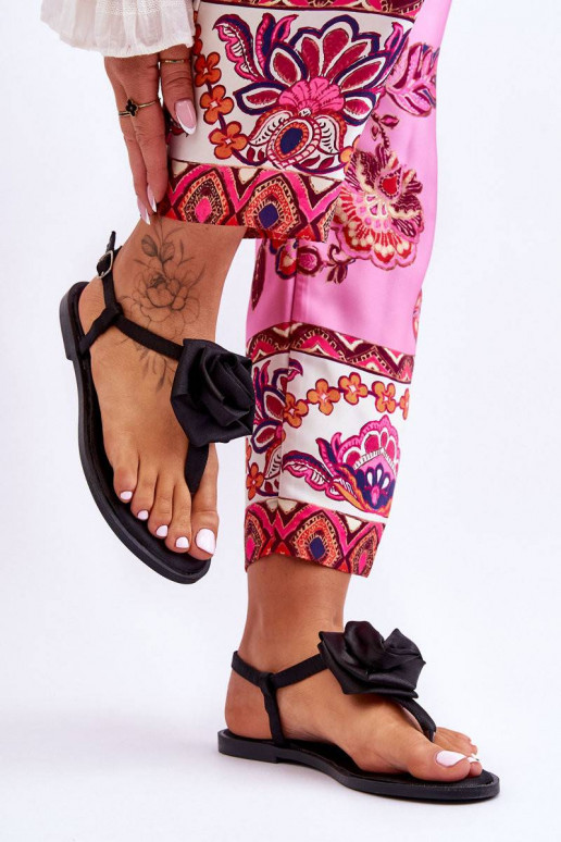 Women's Flip Flops With Fabric Rose...