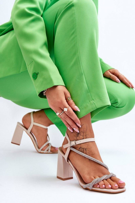 Leather Sandals With Rhinestones...