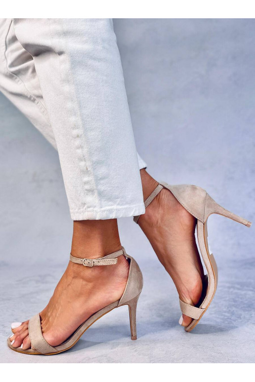 Khaki MICHELLE high-heeled shoes with...