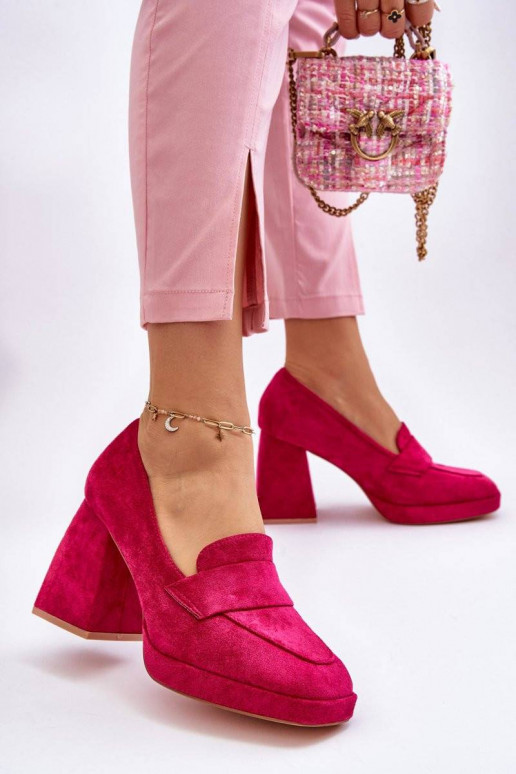 Suede Pumps On A Chunky Heel And...