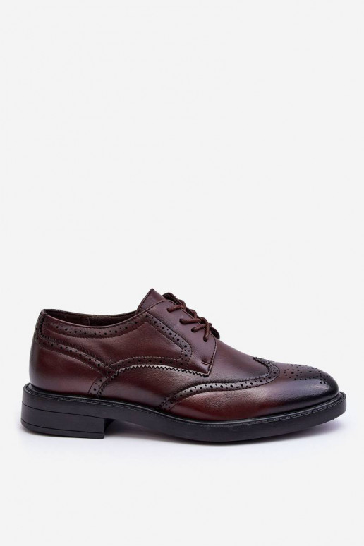 Men's Elegant Leather Shoes Brown...