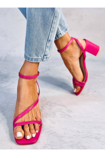 Stylish high-heeled sandals...
