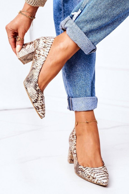 Pumps With A Snake Pattern Lewski...