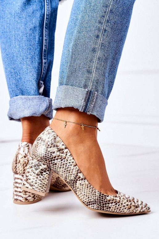 Pumps With A Snake Pattern Lewski...