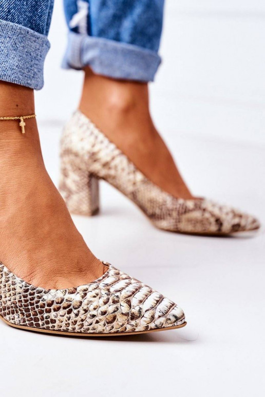 Pumps With A Snake Pattern Lewski...