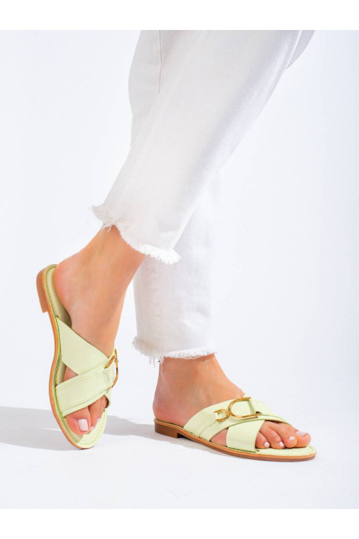 Women's slippers green Shelovet